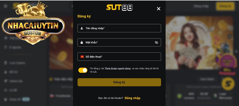 Cách đăng ký tài khoản SUT88 cực đơn giản