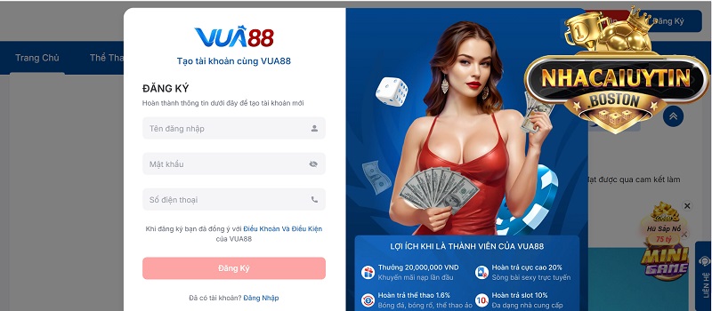 Cách tạo tài khoản VUA88 cực đơn giản